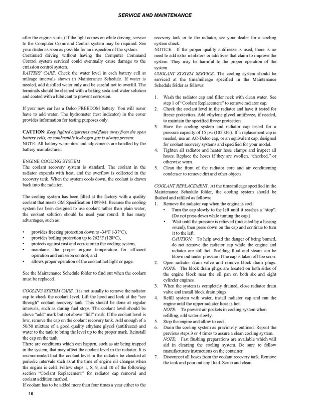 1982 Checker Owners Manual Page 5